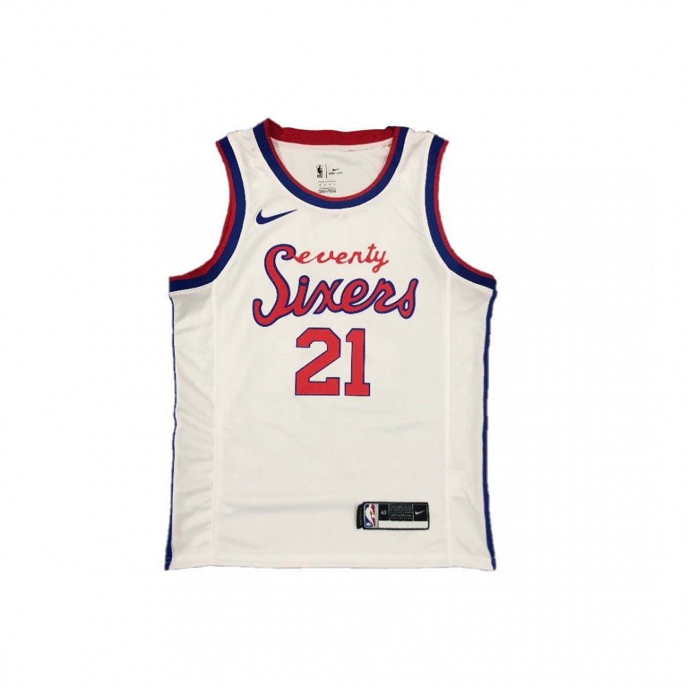 Men's Philadelphia 76ers Joel Embiid #21 White Hardwood Classics Finished Swingman Jersey-Pro Kit Vault | Brand New 26/27 Sports Jerseys